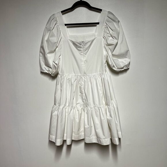 New Anthropologie en saison Baby Doll White Poplin Square Neck Mini Dress Sz XS - Picture 6 of 8
